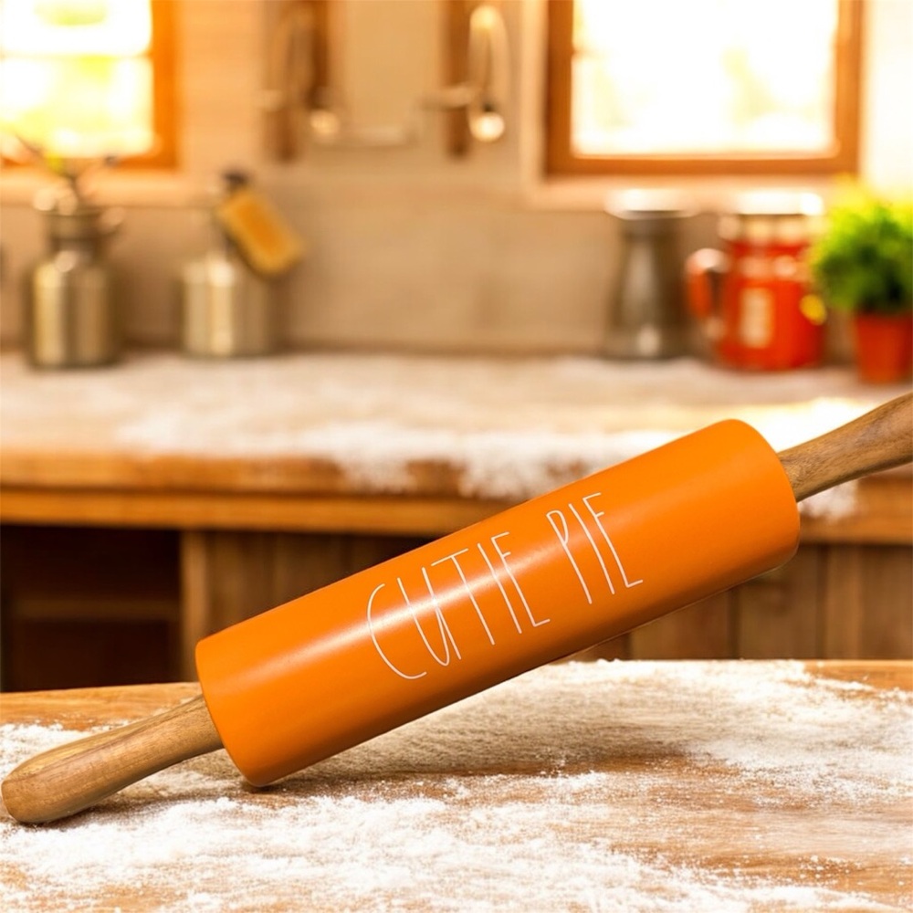 Rae Dunn Orange 'Cutie Pie' Rolling Pin